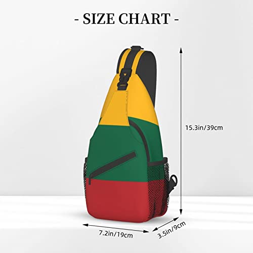 Mochila bandolera unisex negra estilo lituano miniatura 4