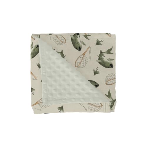 Gone Fishing Baby Blankets for Girl Boy Vintage Bass Fishes