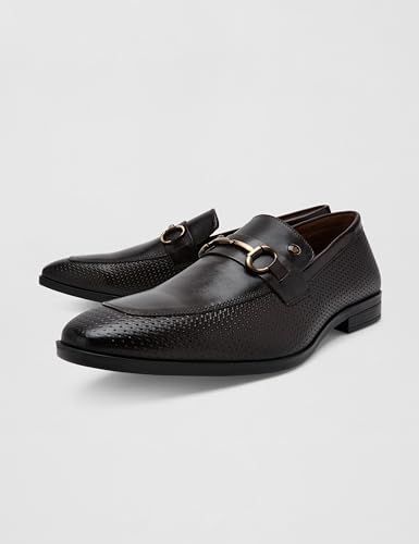 Image of Louis Philippe Men Premium Leather Breathable Lining Material Anti Slip with Heel TPR Sole Formal Slip-on Shoes