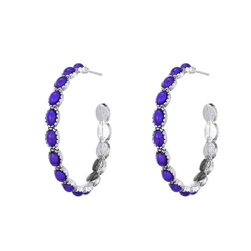 Boucles d'oreilles créoles vintage pour femmes grands anneaux ronds perles style boho chic