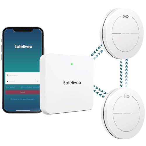 Safeliveo Rilevatore di Fumo WiFi Set da 2
