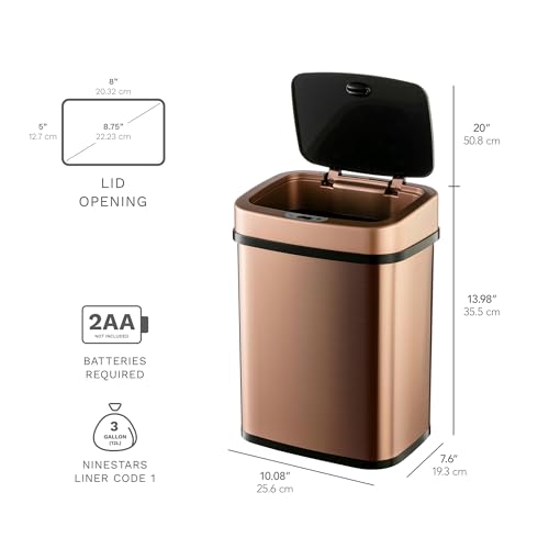 Caneca de Basura Sensor Movimiento Acero Inox 3 Gal miniatura 2