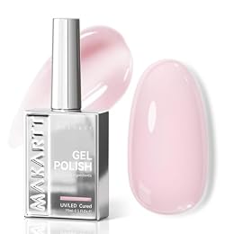 Makartt Milky Pink Gel Nail Polish: 15ML Hema-Free Jelly Baby Pink Nail Polish Sheer Translucent Effect Soak Off UV LED Nail Art Manicure DIY Home Salon Gift for Women