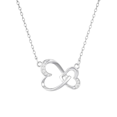 VNOX Kette Damen Muttertagsgeschenk für Mama – Mama Geschenk Kette Muttertag Halskette, Verbundener Herz Anhänger Schmuck Geschenke für Mütter Frauen zum Geburtstag