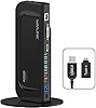 WAVLINK, docking station universale USB 3.0 con supporto rimovibile, Dual Display con porta HDMI/DVI/VGA, 2 USB 3.0 + 4 USB 2.0, Gigabit Ethernet e jack audio, per PC e Mac, Windows