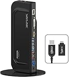 WAVLINK docking station universale USB 3.0 con supporto rimovibile, Dual Display con porta HDMI/DVI/VGA, 2 USB 3.0 + 4 USB 2.0 e jack audio, per Mac e Windows, Compatibile con nuovo MacBook Neo