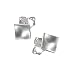 Produktbild Vinani Ohrstecker Viereck mattiert Sterling Silber 925 Quadrat Ohrringe OVM
