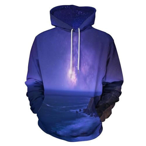 Pull à capuche la voie lactée spectaculaire haut de gamme pour homme finition soignée manches longues