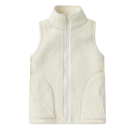 Image of LittleSpring Kids Fleece Vest with Fur Lined Zip Up Warm Thickening Winter Sleeveless Jacket