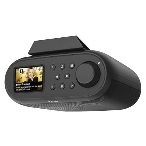 Hama Internetradio mit Digitalradio (WLAN/DAB+/DAB/UKW, Bluetooth, Spotify Streaming, 30 Speicherplätze, 2 Direktwahltasten, Radiowecker, Unterbauradio, 2,4 + 5 GHz, 2,4“ Farbdisplay, 5W) schwarz