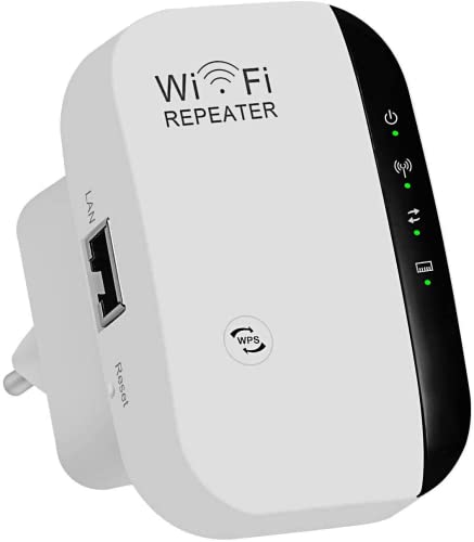 WLAN Repeater,300Mbps WLAN Verstärker,2.4GHz WiFi Repeater mit LAN Port/WPS Taste,WLAN Range Extender mit Repeater/AP-Modus,WiFi Verstaerker Kompatibel zu Allen WLAN Geräten,IEEE 802.11 b/g/n