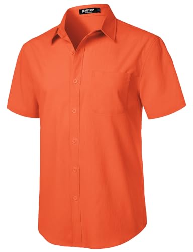 Image of JEMITOP Mens Stretch Wrinkle Free Texture Shirts