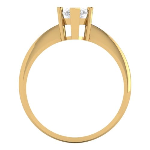 1.5 ct Marquise Cut Created Clear Diamond 14kYellow Gold Solitaire Wedding Engagement Bridal Promise Ring4
