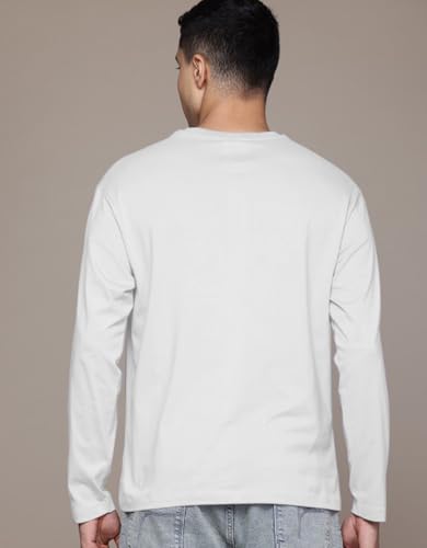 Image of Veirdo Pure Cotton Round Neck Regular Fit Solid Full Sleeve T-Shirt for Men & Boys (Available in Black, Cork, Green, Maroon, Navy, Swanwhite & White Color)
