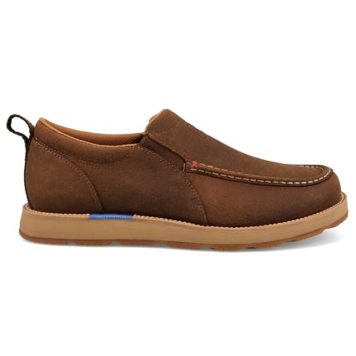 Twisted X Men's CellStretch Wedge Sole Slip-On, Moc Toe with CellStretch4