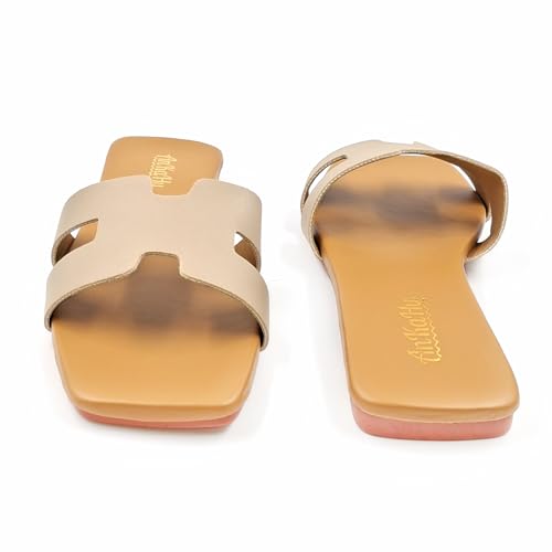 Image of flats for women stylish daily use flip flops slides girls slippers open toe footwear sandals
