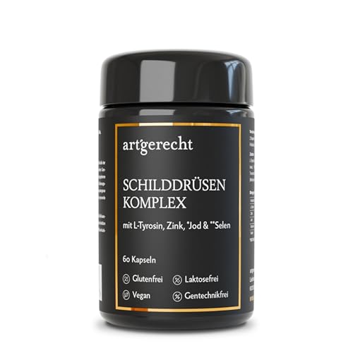SCHILDDRÜSEN KOMPLEX – 30 Kapseln mit Jod, Selen, Zink & L-Tyrosin | Für Energie, Hormonbalance & Stoffwechsel | natürliche Unterstützung der Schilddrüsenfunktion | Vegan & laborgeprüft
