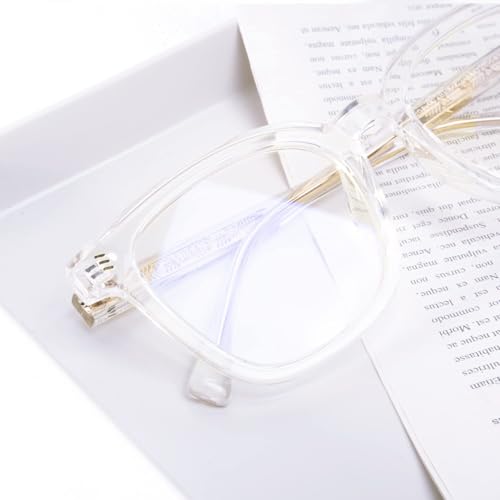 VISOONE Square Classic Blue Light Blocking Glasses with Non Prescription Anti Blue Light For Women and Men NOE