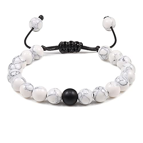 Bracelet réglable en pierre naturelle tressée qui s'ajuste parfaitement à tous les poignets.