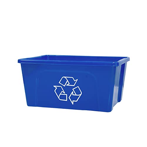 good natured Desktop Recycler, 3 Gallon / 11 Liter – Recycling Bin for Office Recycling Container – Plant Based, BPA-Free Small Storage Bin with Recycling Logo, Blue
