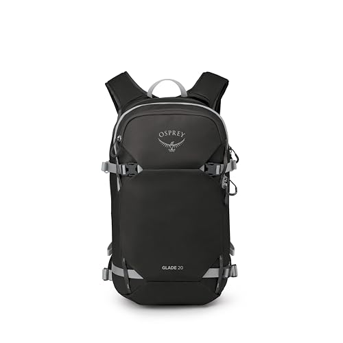 Osprey Glade 20L Ski and Snowboard Backpack with Hydraulics 2.5L Water Reservoir - Winter Avalanche Safety Gear Pack with Insulated Harness, A-Frame Ski and Snowboard Carry, Black
