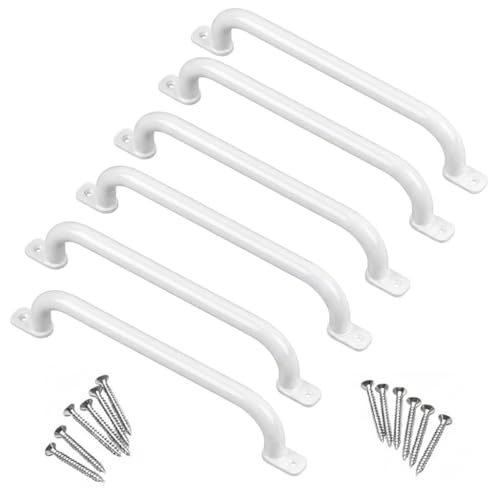 Image of 48cm Long Metal Playground Safety Handle Monkey Bars for Kids Backyard (Pack of 6), Jungle Gym for Indoor Outdoor Playground Playset Handle Accessories for Playhouse, White