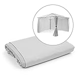 blumfeldt Pantheon Solid Sky Ambient Solar Pavillon-Seitenwände, Zubehör-Set: 4 Seitenwände, Blick- und Windschutz, Material: 140 g/m² Polyester, wasserabweisend, Maße: ca. 3 x 4 m, hellgrau