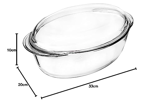 Pyrex Essentials Glass oval Casserole high resistance, 3 L