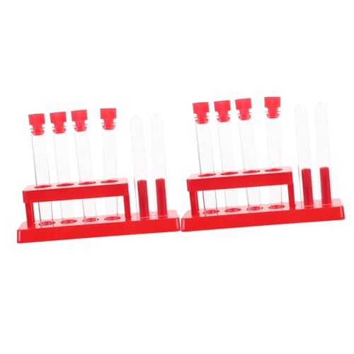 SOLUSTRE Small Test Tube Set Holder Plastic Test Tube Rack for Liquid Storage Random Color