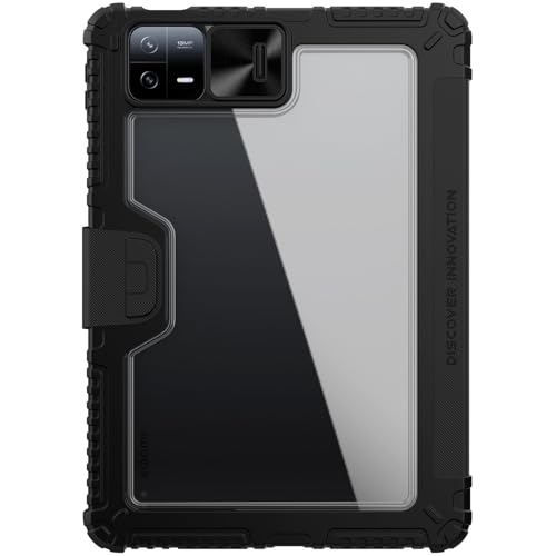 Image of Nillkin Case for Xiaomi Pad 6 / Xiaomi Pad 6 Pro (11.0 inch Inch) Bumper Pro Leather Camera Slider Camshield Protect Stand Smart Wake & Sleep Pencil Holder Black Color