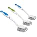 MR.SIGA Dish Brush with Long Handle Built-in Scraper, Scrubbing Brush for Pans, Pots, Kitchen Sink Cleaning, Pack of 3