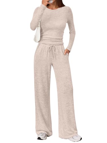 LILLUSORY Womens 2 Piece Matching Lounge Sets 2025 Fall Fashion Knit Sweater Airport Travel Vacation Outfits Gym Sweatsuits
