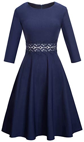 Image of HOMEYEE Women's Cocktail A-Line Embroidery Casual Party Summer Wedding Guest Dress A079