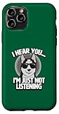Fácil instalación Husky Siberiano Gris Oscuro Negro No Escuchar Husky Carcasa para iPhone 11 Pro