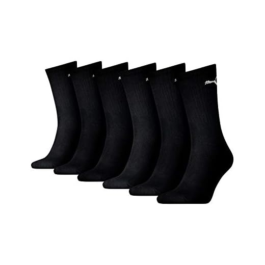 Puma Unisex Sportsocken Cush Crew 6er Pack (47-49, Black)