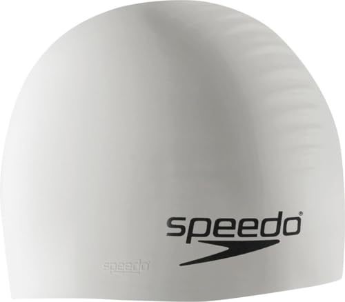 Speedo Cuffia da nuoto unisex, in silicone, colore bianco, taglia unica