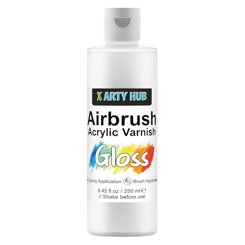 X ARTY HUB Barniz Acrílico Brillante | Sellador para Arcilla al Aire, Manualidades y Pinturas | Evita Grietas, Amarilleamiento y Descoloramiento | Impermeable, Resistente a Manchas y Humedad | 250 ml