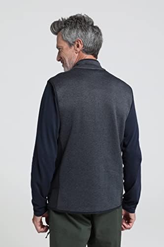 Mountain Warehouse Treston Mens Thermal Fleece Gilet - Breathable, Full-Zip, Front Pockets, Warm & Cosy - Best for Winter Camping, Outdoors, Travelling & Hiking Charcoal XL