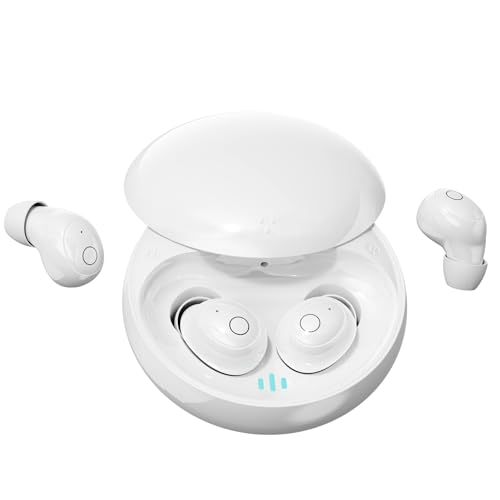 Micool Invisible Mini Sleep Earbuds for Side-Sleepers, Wireless Noise-Canceling Headphones Bluetooth 5.4 with Long Battery Life, Sleep-Friendly Design Sleep Earphones, All-Night Comfort (Pearl White)
