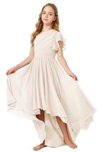 Dresses for Girls Chiffon Sleeve Flower Girl Dress Chiffon Toddler Pretty Wedding Party Maxi Dress
