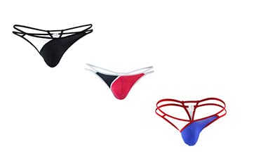 Mens Polyester and Spandex Full Coverage Thong (Pack of 3) Underwear-image-45