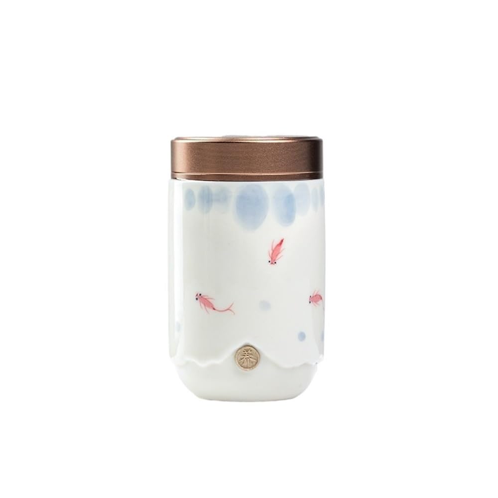 Bx9rE7tK3g Kitchen Storage Jar Ceramic Hand-painted Traveling Tea Canister Exquisite Premium Storage Jar For Sugar, Coffee Ceramic Tea Canister(Pink)