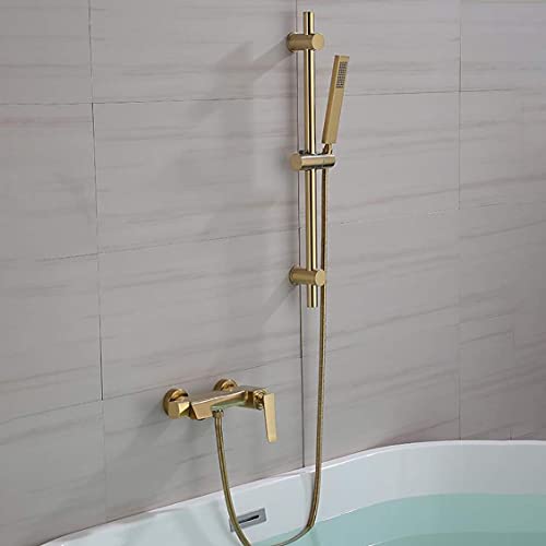 Ensemble de robinets de douche à eau chaude et froide laiton mitigeur gris ajustable