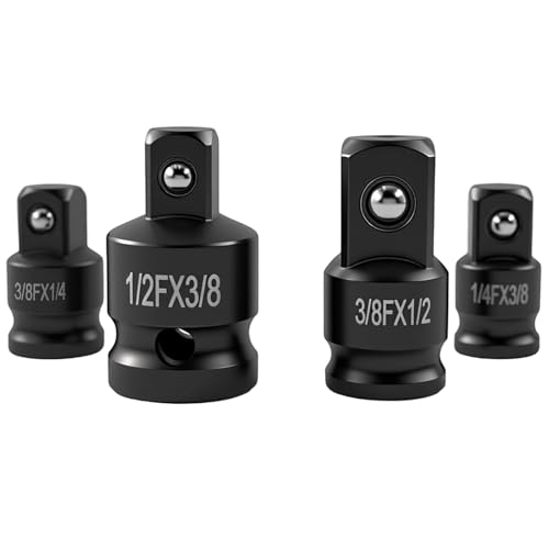 Zeeorymn 4pcs Adaptateur Douille Acier Chrome-Molybdène (CR-MO) - Adaptateurs Carrés pour Cliquet...