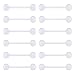 D.Bella 12Pcs 14G Clear Bioflex Flexible Acrylic Straight Tongue Rings Barbells Nipple Ring Retainer Piercing 16mm
