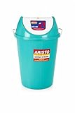 ARISTO Plastic Swing-Lid Garbage Waste Dustbin 32 L, (Green)