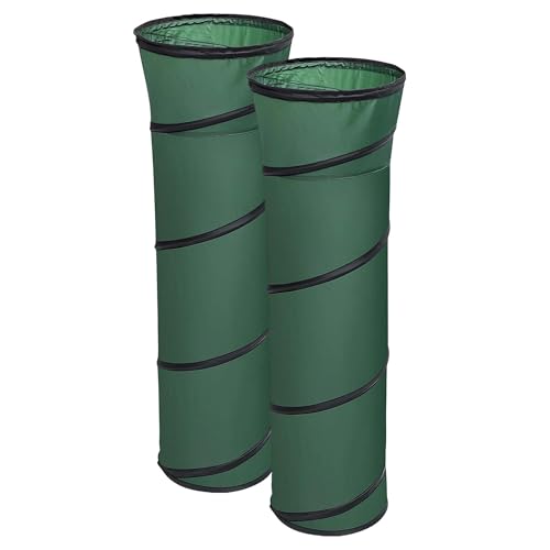 Adnee 2 Pcs Leaf Bag Funnel Holder Foldable Lawn Bag Chute Stand Fit for 30 Gallon Paper Bags Reusable Yard Waste Bag Funnel for Handling Garbage and Leaves