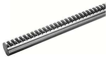 RM2.5X250 Ametric Metric 2.5 Module, 25 mm Diameter D, 250 mm Long L, Round Metric Gear Rack, Material C45 Steel, 20 Deg. Pressure Angle, 0.825 kg 1.815 lbs Weight Mfg Code 1-030