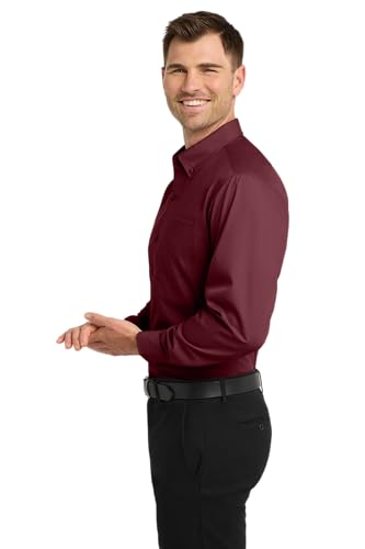 Image of Port Authority Men's Long Sleeve Carefree Button-Down Poplin Shirt