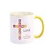 Herz & Heim® Tasse zur Kommunion/Konfirmation/Firmung mit Aufdruck des Namens und Wunschtext für Mädchen